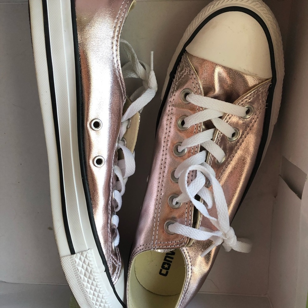 Converse metallic rose quartz sneakers